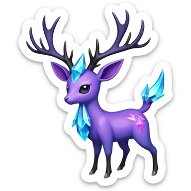 Pokemon legendary cian and purple crystal xerneas sticker