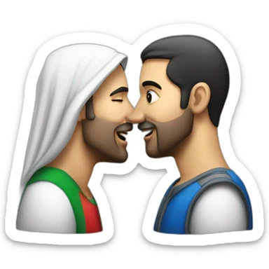 Israeli man kiss Palestinian man sticker