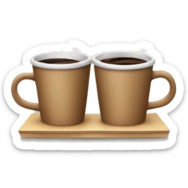 Two cups of Xmas coffee in paper stand sticker