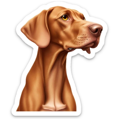 old adult vizsla aged whitened snowy flecked snout and paws high tail  sticker