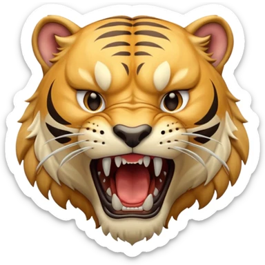 Create a Sabertooth Tiger roaring, make it fierce sticker