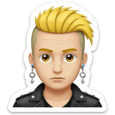punk man wearing earrings sticker