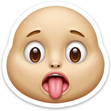 face with tongue out drooling and bulging eyes sticker