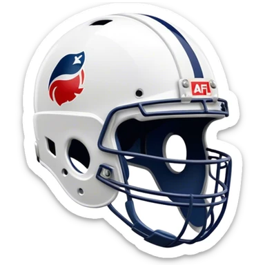 Cinematic Realistic image of AFL headgear featuring detailed cushioning and protective design elements, rendered with dynamic reflections on synthetic materials and set against a blurred action-packed background sticker