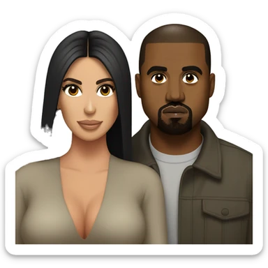 kanye west with kim kardashian sticker