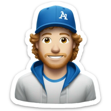 Shaun White with a blue baseball cap sticker