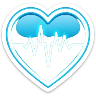 heart pules tech with the pules symbol in the middle  sticker