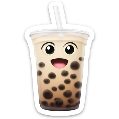 Boba tea with eyes cute  sticker