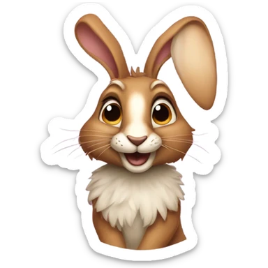 a fantasy hare cartoon style that plays a lyra sticker