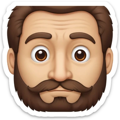 hairy man with a crooked nose sticker