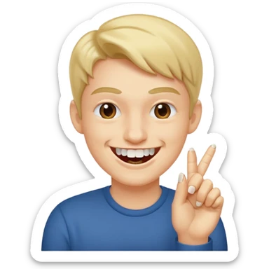 Emoji gêne et content qui mort un seule ongle Et on voit ses dents plus flatter  sticker