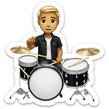 Band kid playing a snare drum sticker
