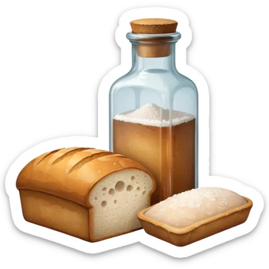 a one victorian bottle of salt and a loaf of bread sticker