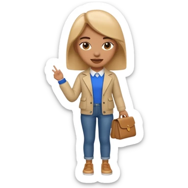 A 3D emoji with a apple Memoji style that the depicts a person who is learning to become a fashionista as her highchool extended profile. She is young in a highschool age. sticker