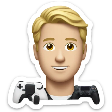 White guy playing the ps5 sticker