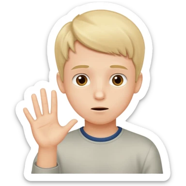 a boy acting this sentence "what do you think"
 sticker