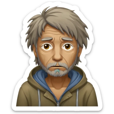 very dirty looking homeless person very very dirty and smelly looking sticker