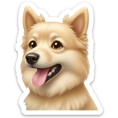 Beige spitz dog with cute eyes sticker