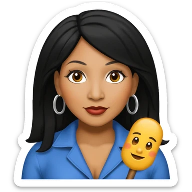 Trina Braxton with black hair sticker