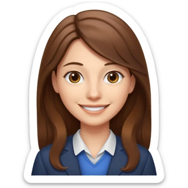 smiling female teacher with long hair sticker