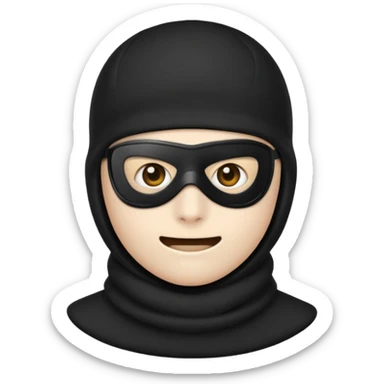 Create an emoji wearing a black ski mask not a creepy big smile though and no need for spoons sticker