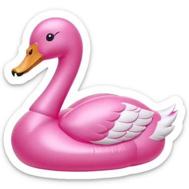 plastic pink swan inflatable  sticker