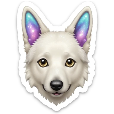 White belgian Shepard feels Like a Glitter fairy sticker