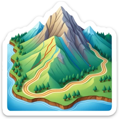 Map for hiking sticker