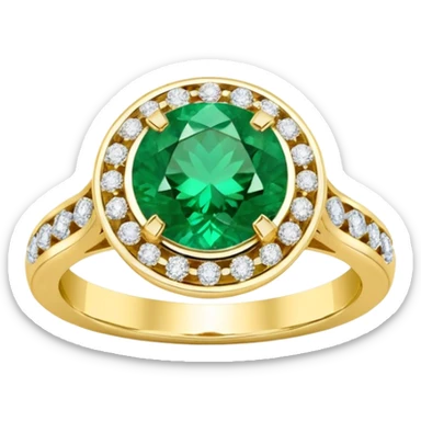 2.24ct GIA Certified Colombian Emerald & Diamond 18k Yellow and White Gold Halo Ring sticker