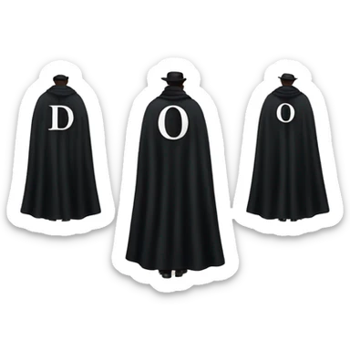 back profile of black magician, cape that says Dior, Dior logo on the cape sticker