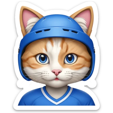 female cat hockey player sticker