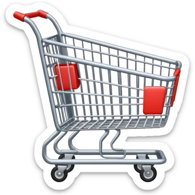 carrello della spesa vuoto che punta verso destra sticker