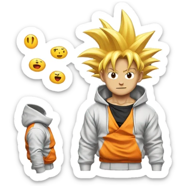Goku wearing a supreme hoodie sticker