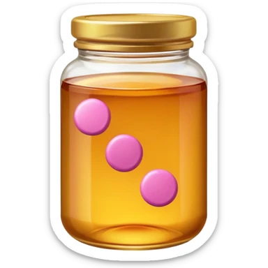 jar of honey and a pink pill (iphone emoji styled) sticker