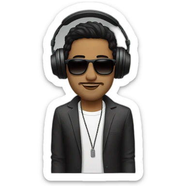 White John summit with black hair djing sticker