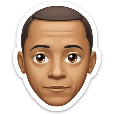 barrack obama with a insanley large forhead sticker