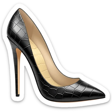super realistic black crocodile leather stilettos sticker