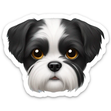 Black and white shih tzu crossed with jack russell sticker