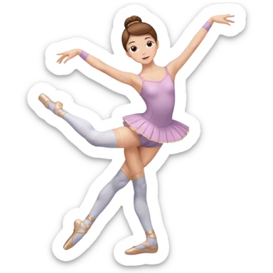 Ballet dancer in over the knee socks, leotard and brown hair sticker
