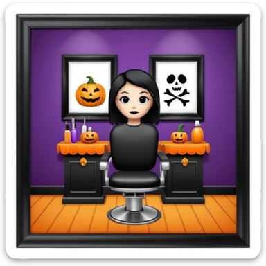 halloween hairdresser saloon sticker