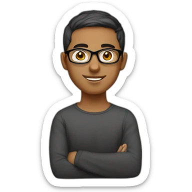 A young graphic designer with short hair and glasses, white, of Arab origin sticker