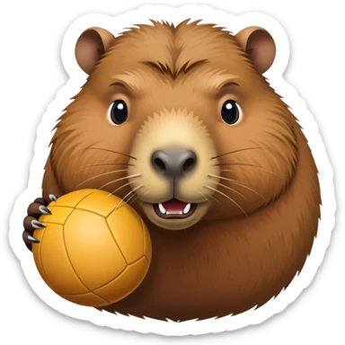 Kapibara énervé qui joue au ballon  sticker