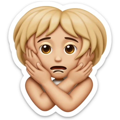an emoji that’s chocking itself with both hands pretending to be strangled  sticker