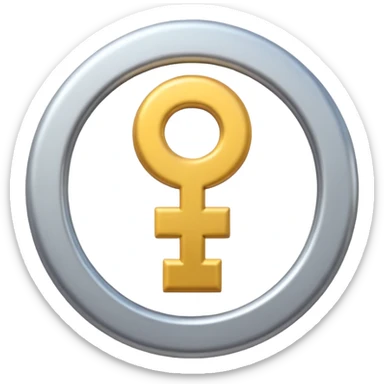 male gender symbol ♂, centered composition, clean background, cute emoji style, high quality, 3D render, smooth shading, soft lighting sticker