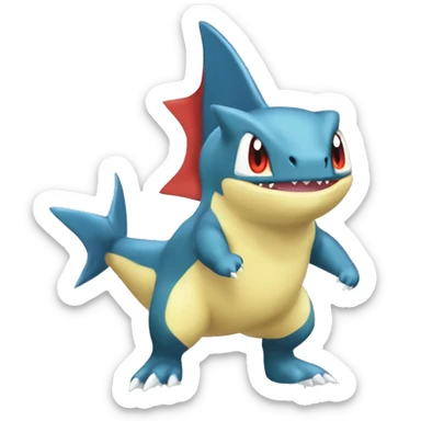 Sharpedo-Charmeleon-Gible-Larvitar-Fakémon Full Body sticker