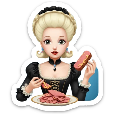 marie antoinette goth vampire eating spam meat sticker