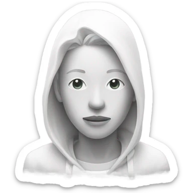 Solitude white sticker