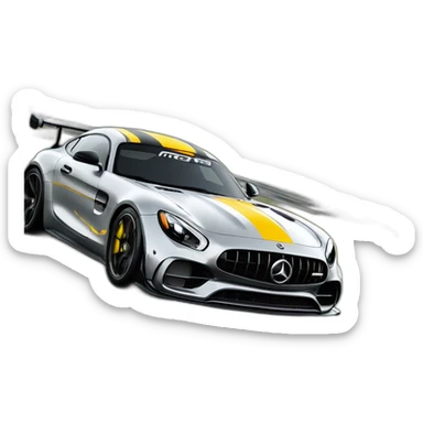 gt3 amg gt on racetrack sticker