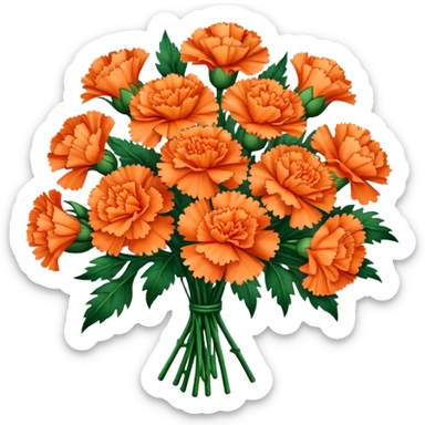 orange carnations bouquet sticker