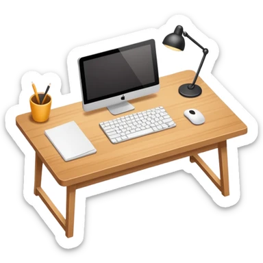 simple empty desk top-down perspective sticker